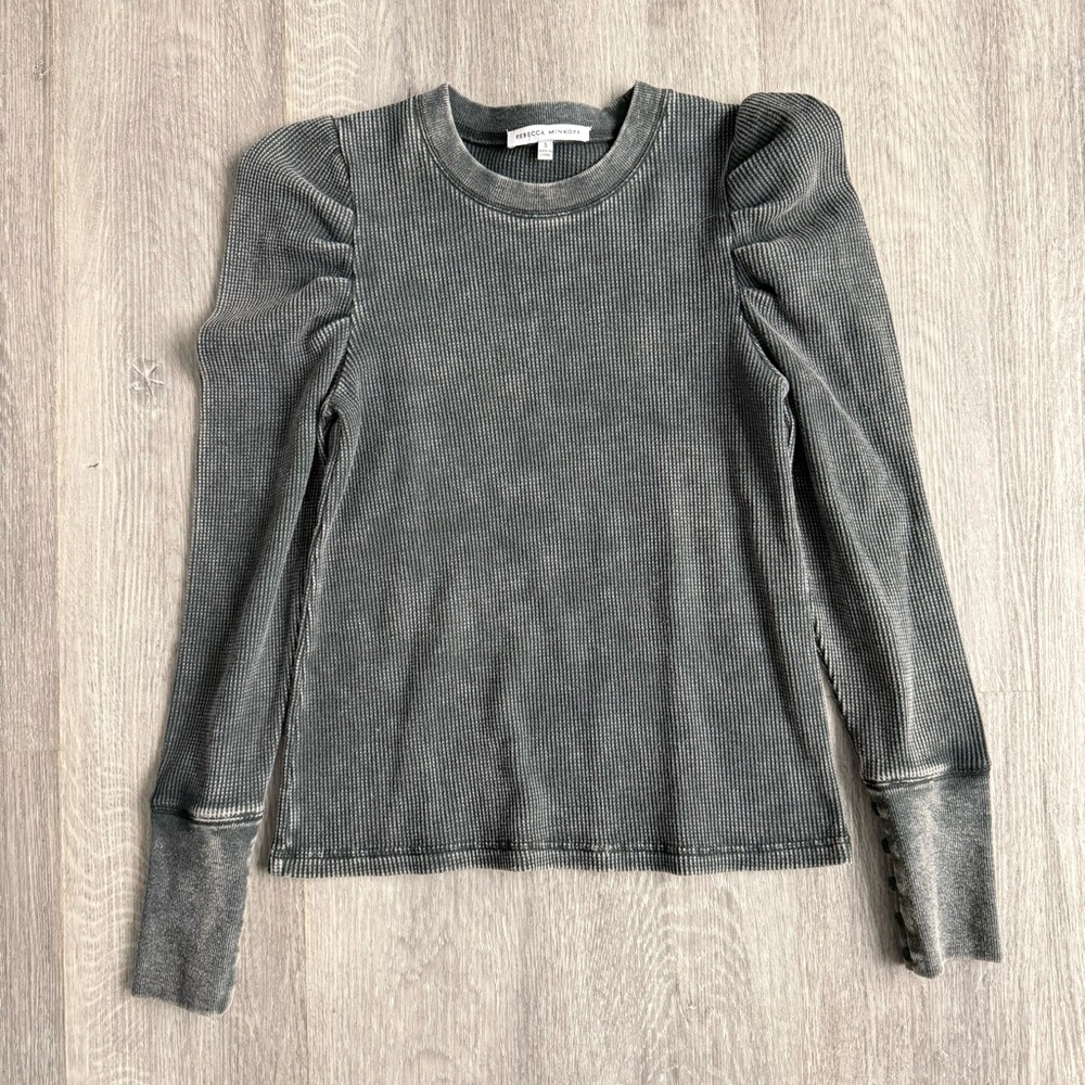 Rebecca Minkoff Charcoal Thermal Long Sleeve Top